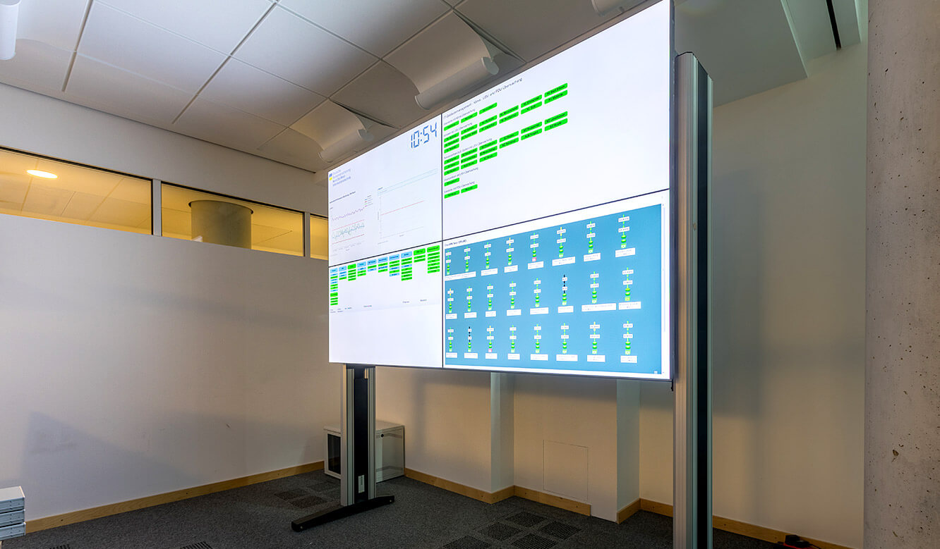 JST - Monitoring in the IT control center NOW-IT - Monitors in the display rack