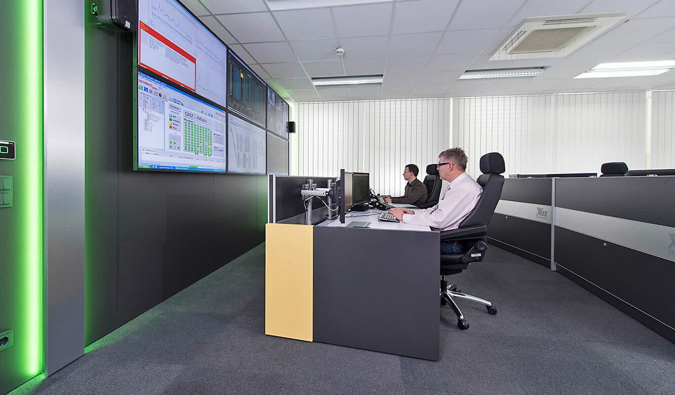 JST GRZ Linz Farbvariante grün bei der DisplayWall Beleuchtung
