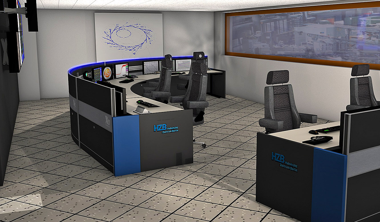 JST-Helmholtz Centre Berlin: Control centre. Photorealistic 3D planning View of BESSY-2