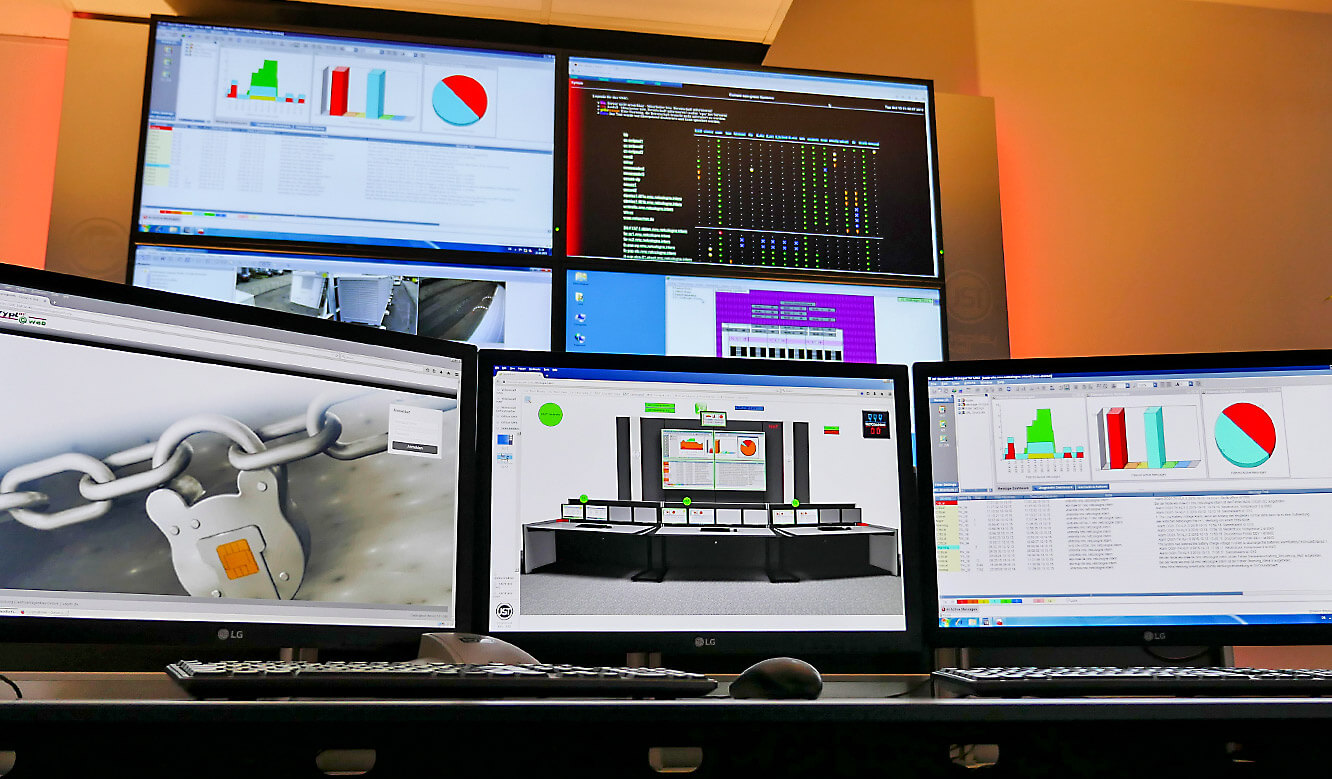 JST-Netcologne Interface of the operating software myGUI on workstation monitor