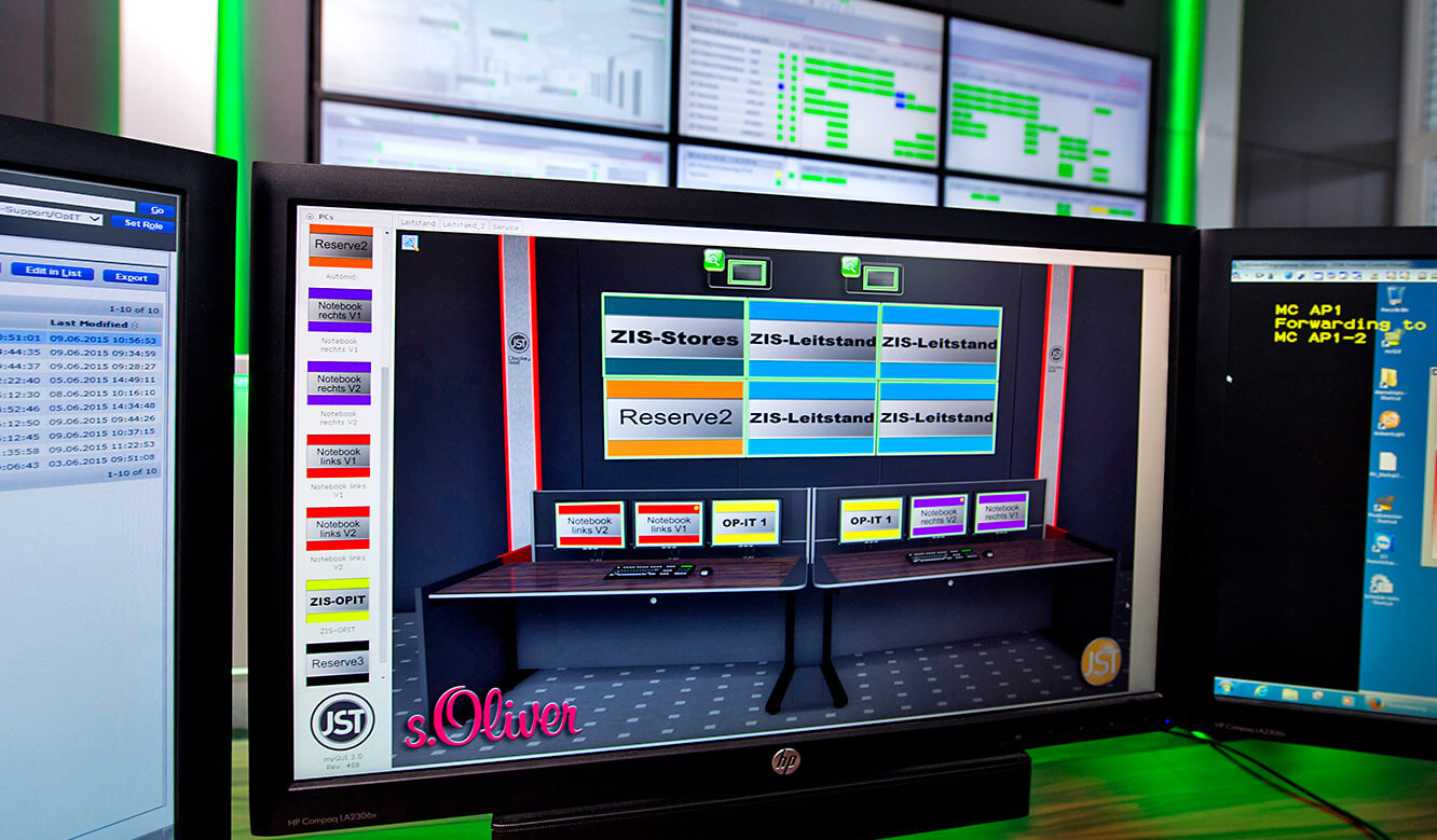 JST - s.Oliver: workstation monitors with myGUI software to control the large screen technology