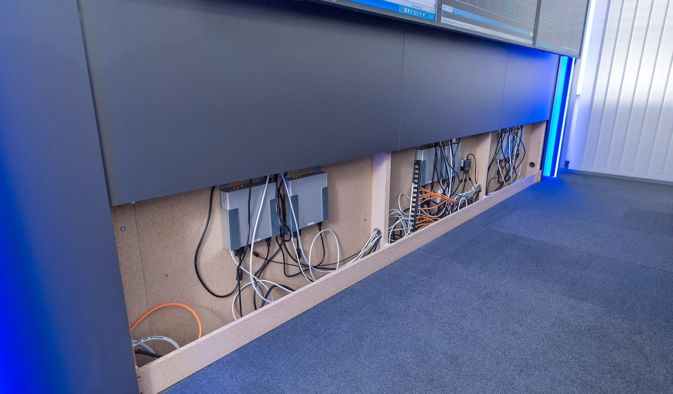 JST GRZ Linz The MultiConsoling receivers are hidden behind the panels of the large display wall