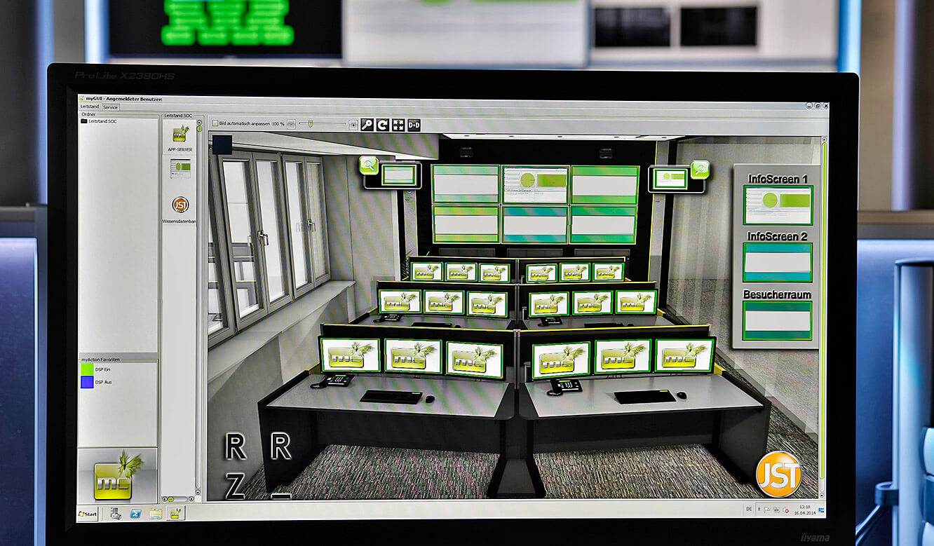 JST - Raiffeisen Graz: Control centre. Bedienoberfläche myGUI