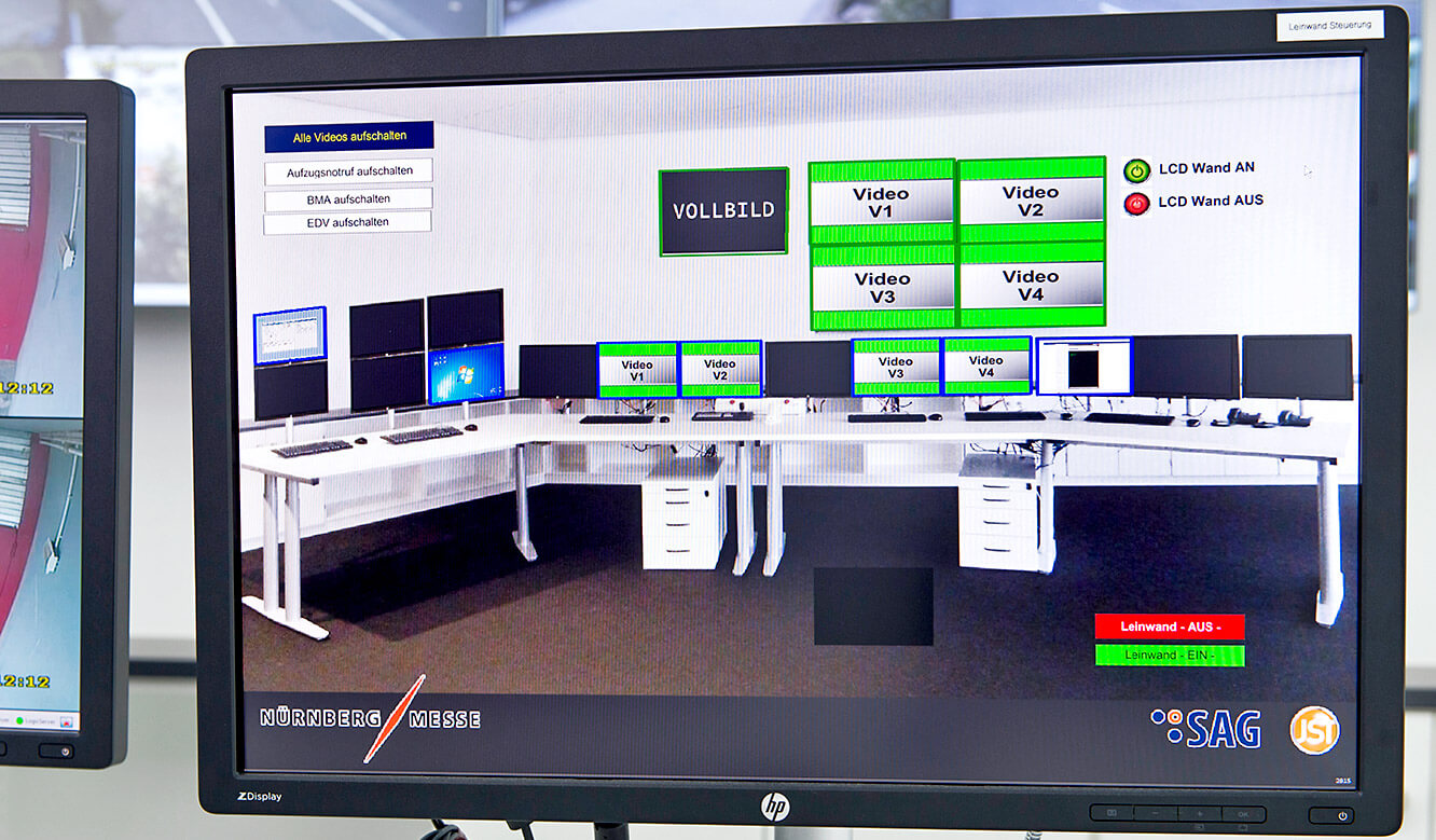 JST Referenzen - SAG Nürnberg Messe - mit der myGui-Software wird das MultiConsoling gesteuert