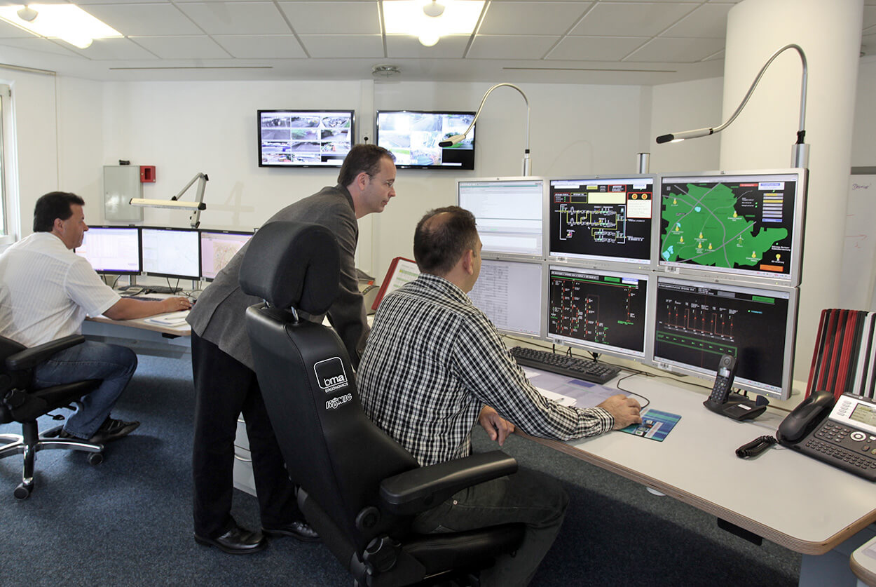 JST Stadwerke Ratingen - Control centre before modernisation