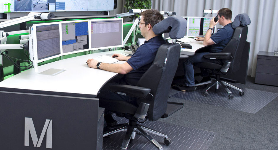 The Recaro24 operator's chair in use in a technical control room