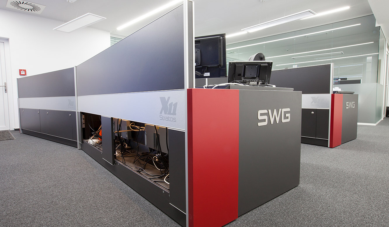 JST-Stadtwerke Gießen: Large storage space for technical installations in the Stratos Operator Desk