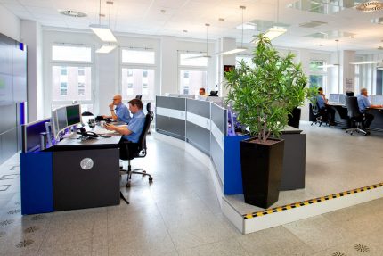 JST Volkswagen FIS control room: two large display walls in the control room