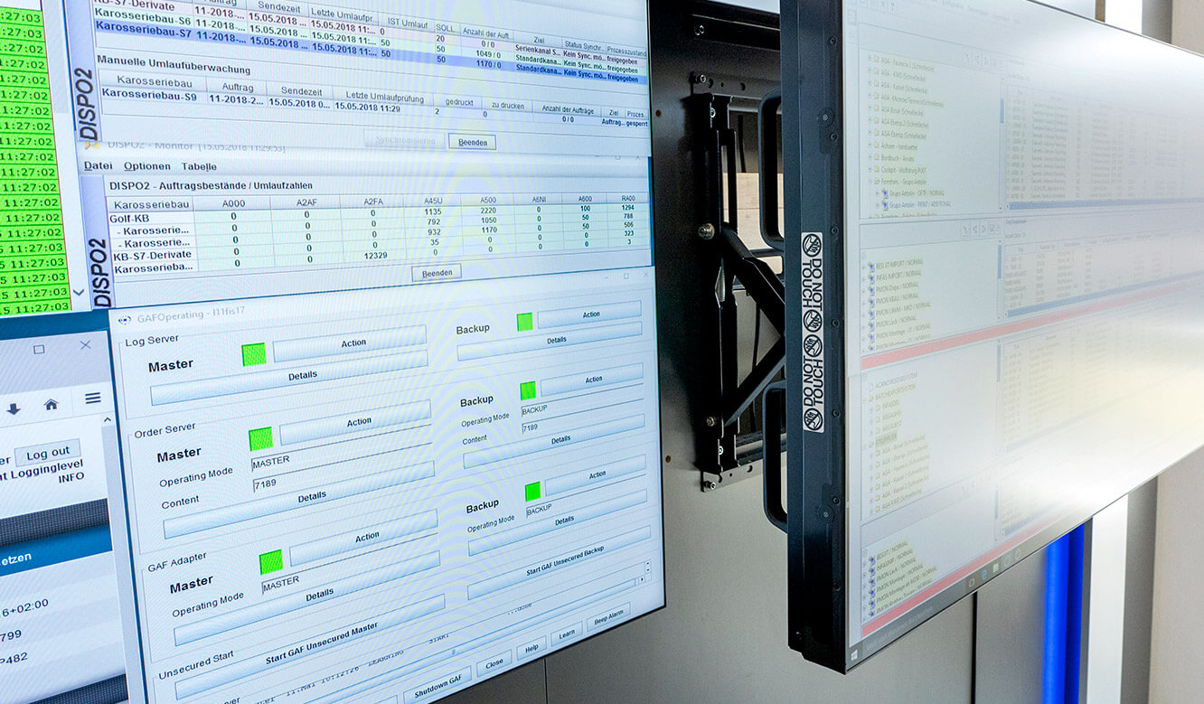 JST Volkswagen FIS control room: inspection-friendly displays with Quick-Out assembly system