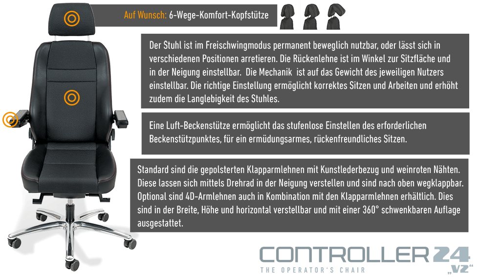 JST Technische Daten: Operatorstuhl CONTROLLER 24 v2 - Details