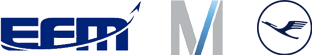 Logo EFM + Flughafen München + Lufthansa