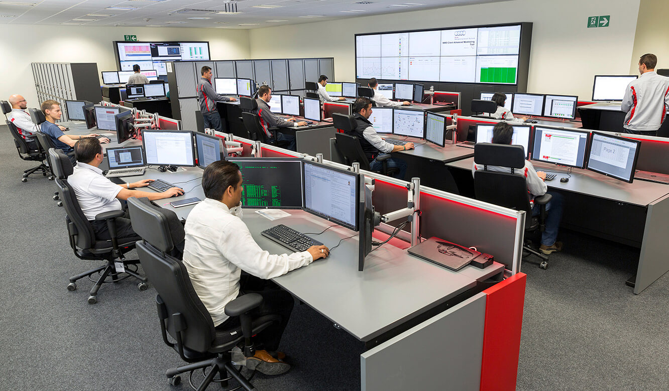 JST Audi Mexico: Control room with Videowall and operator workstation