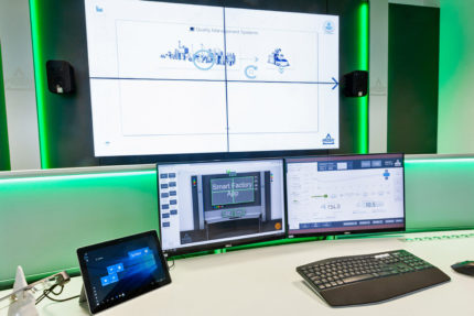 JST Probat-Werke control room production showroom: large screen and operator stations