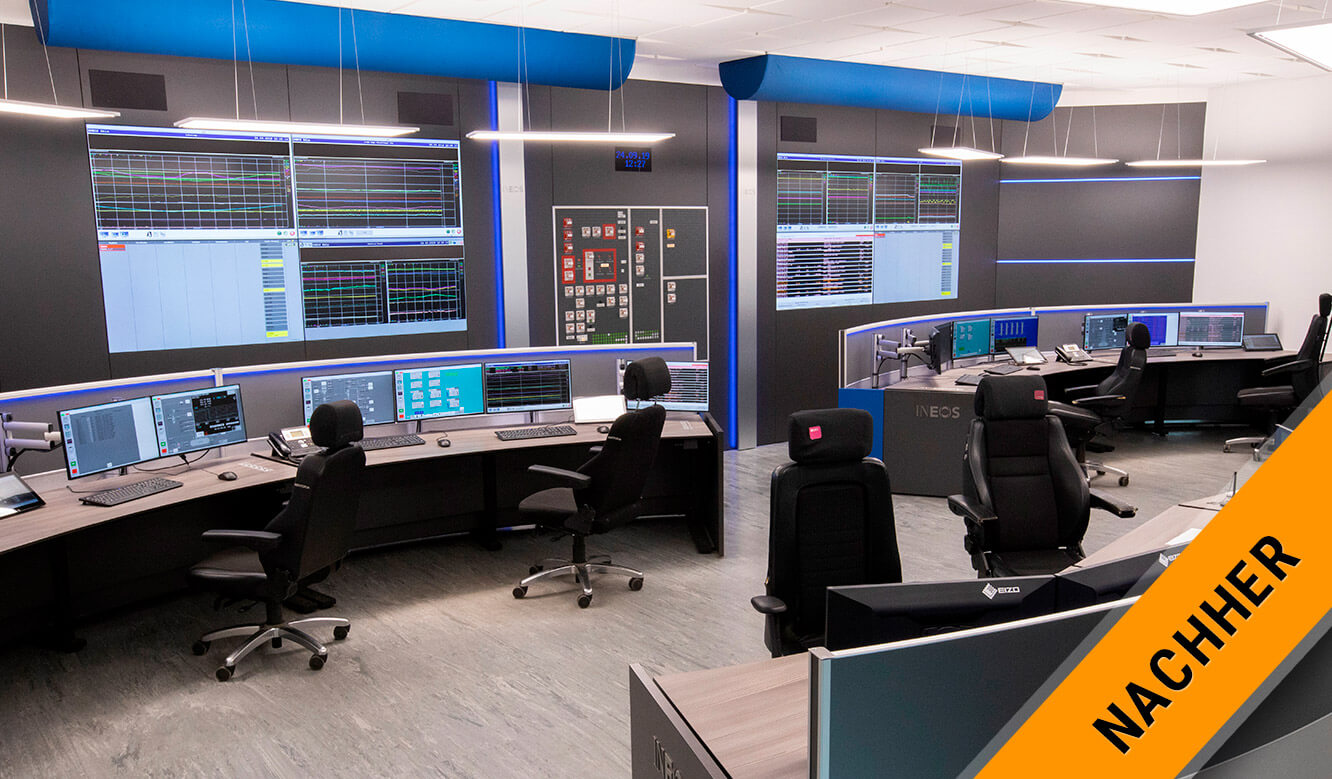 JST INEOS Oxide: modern control station technology and ergonomic furniture.
 After the modernization