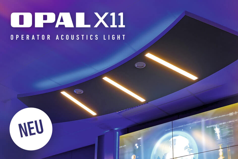 Akustisches Deckenpaneel „OPAL X11“ für Kontrollräume von JST