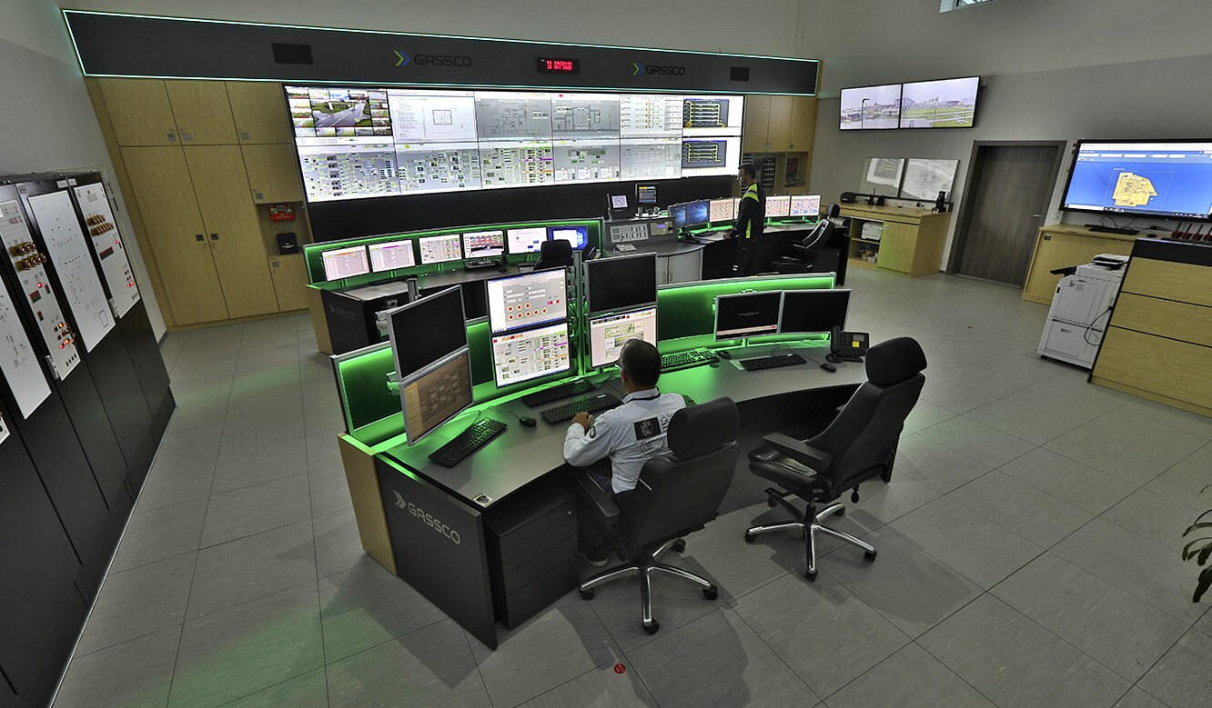 JST reference energy supplier Gassco Emden natural gas control room - Alarmlight lighting in the control centre