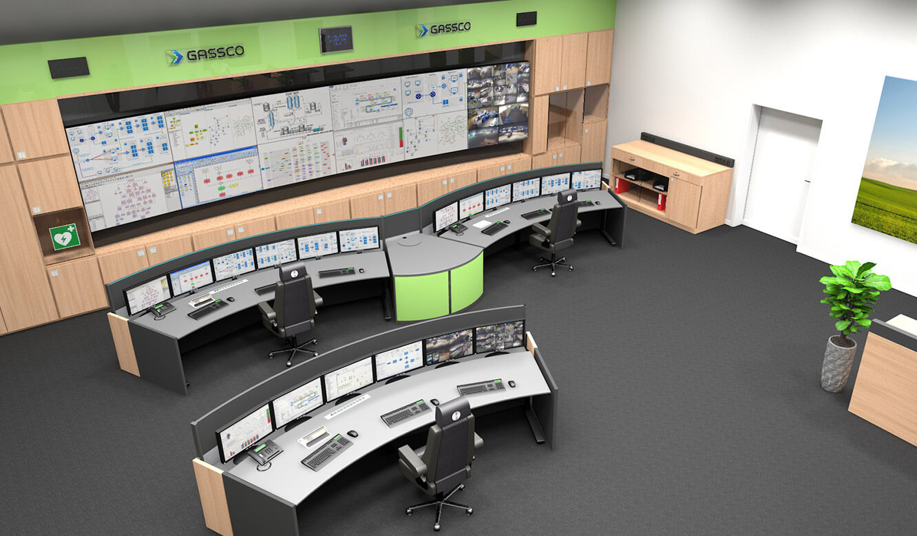 JST reference energy supplier Gassco Emden natural gas control room - advance visualisation facilitates planning