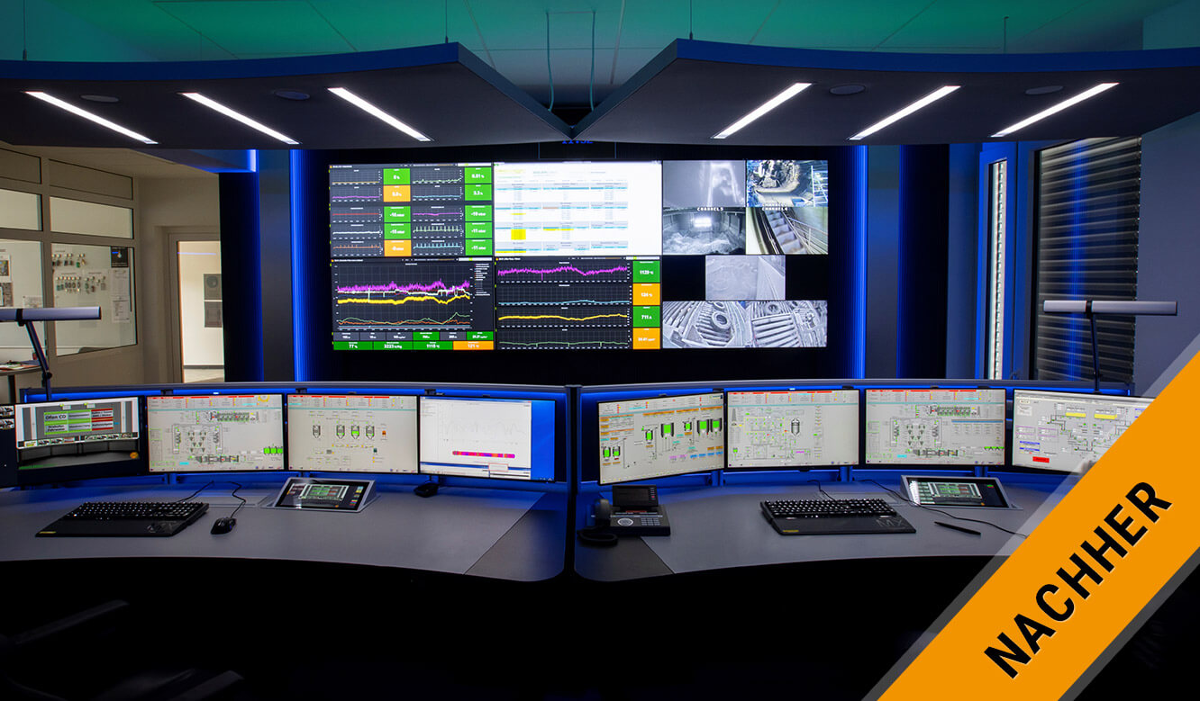JST reference HeidelbergCement control centre: Control room after conversion