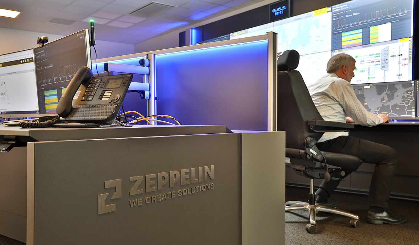 JST Referenz Zeppelin Power Systems Fleet Operations Center mit ergonomischen Möbeln im Corporate Design
