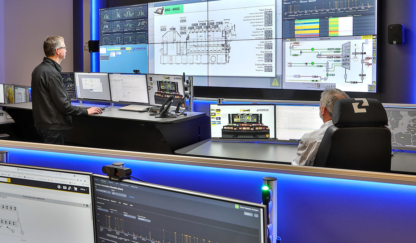 JST Referenz Zeppelin Power Systems Fleet Operations Center mit indirekter Beleuchtung an den Ergonomie-Arbeitsplätzen