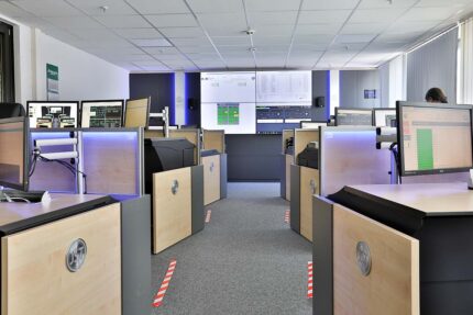 JST reference Volkswagen Sachsen - control station with ergonomic furniture and modern control room technology