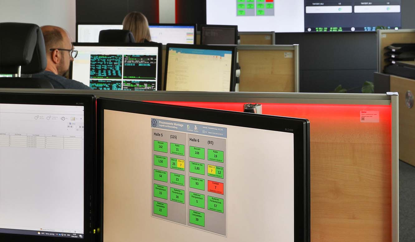 JST reference Volkswagen Saxony - lighting on operator console indicates alarm