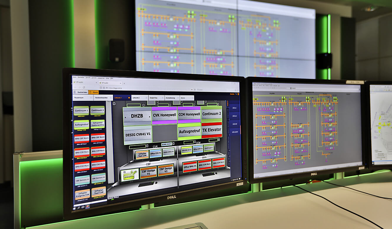 JST-Referenz Charité CFM technische Leitwarte - Kontrollraumsteuerung mit der intuitiven myGUI-Bedienoberfläche