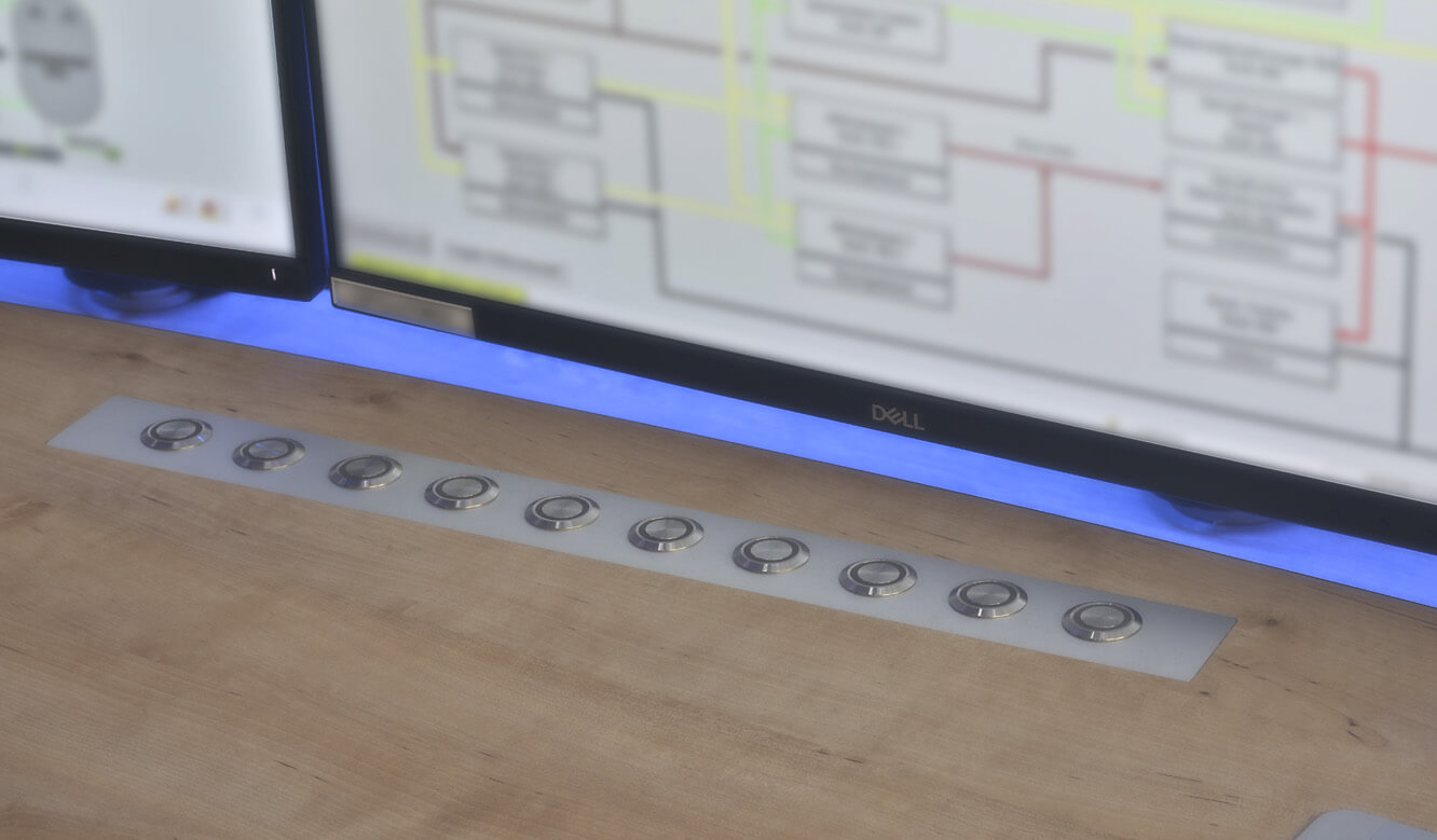 JST Referenz BASF Schwarzheide Leitwarte: CommandButton-Box für blitzschnelle System-Aufschaltungen