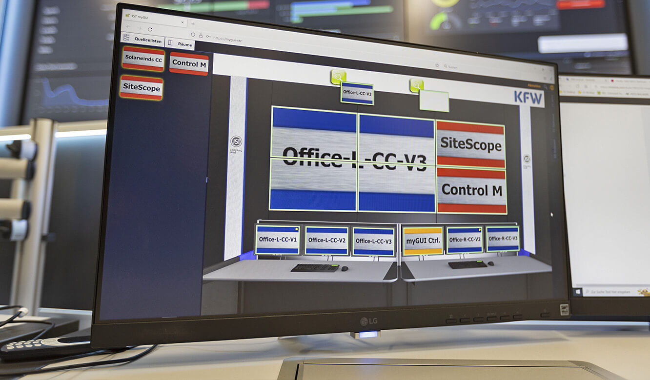 JST KfW Security Command Center: intuitive myGUI Bedienoberfläche für mehr Sicherheit bei der Kontrollraumsteuerung