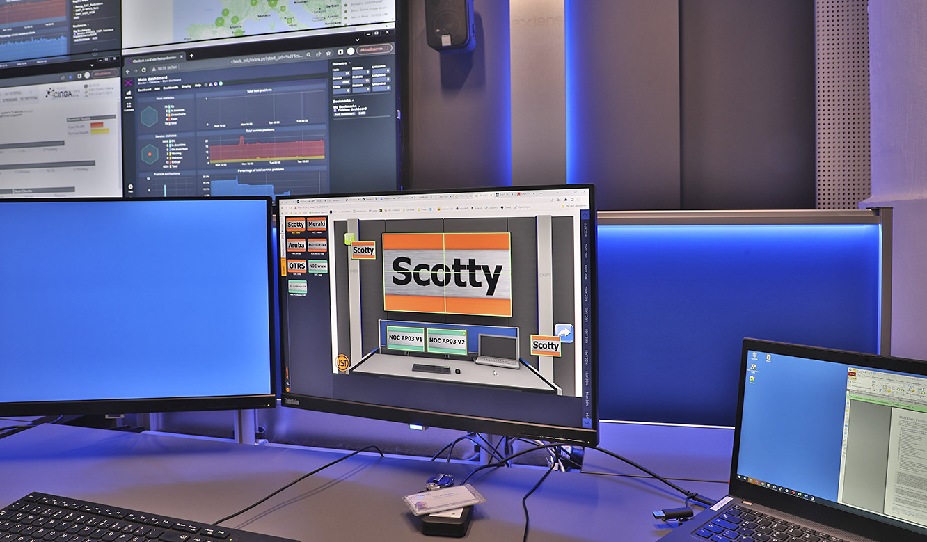 JST AXIANS Networks managed Services NOC: intutive Bedienoberfläche myGUI für die Kontrollraumsteuerung