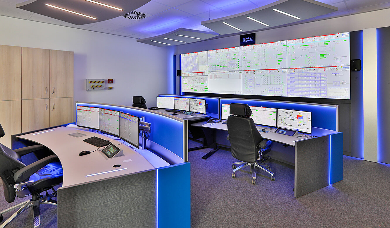 JST Leitwarte Stadtwerke Energieversorgung Schwerin - moderne Kontrollraumtechnik ist Basis für moderne Energieerzeugung