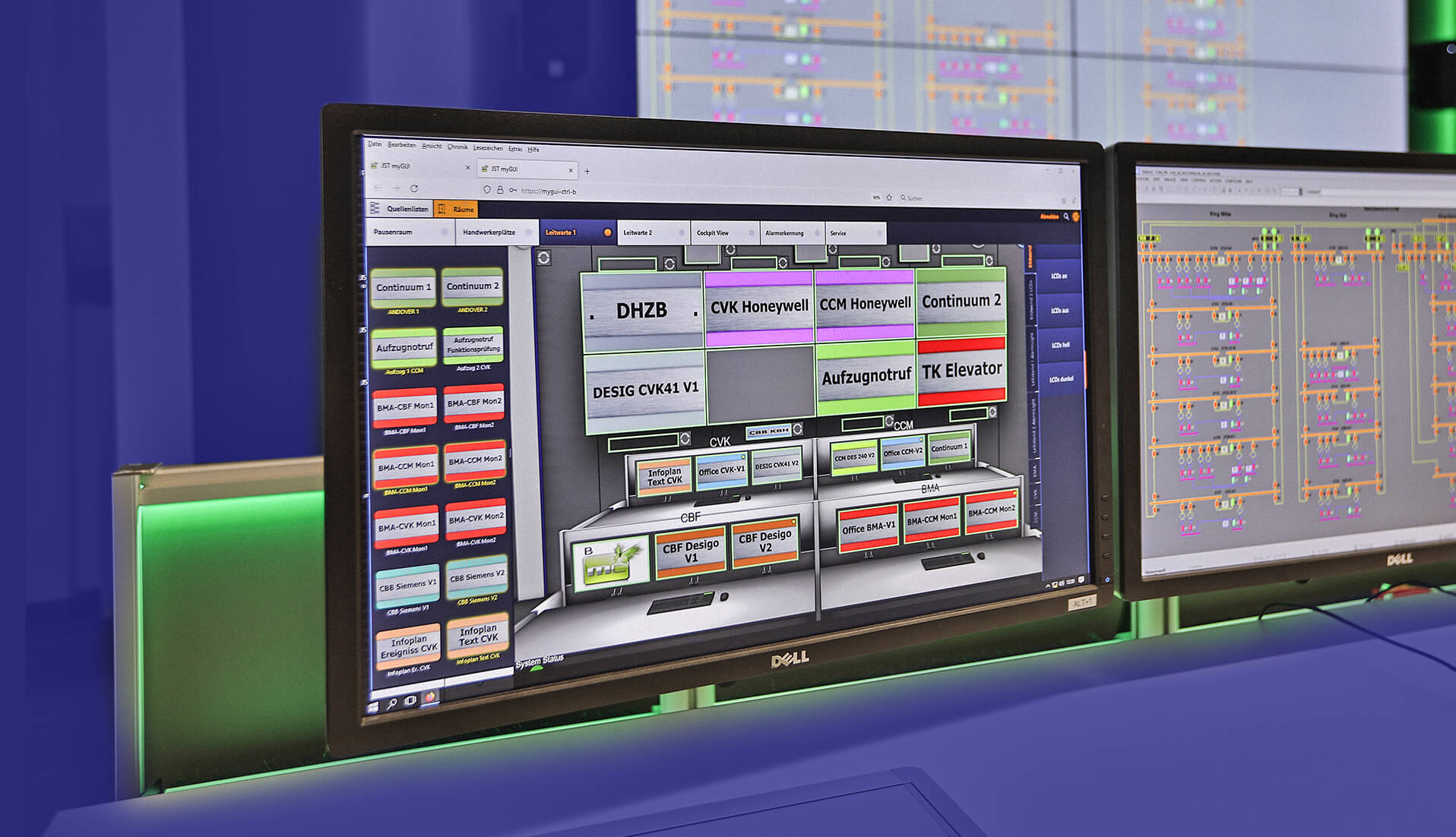 JST Leitstandsteuerung - myGUI® - die intuitive 3D-Bedienoberfläche
