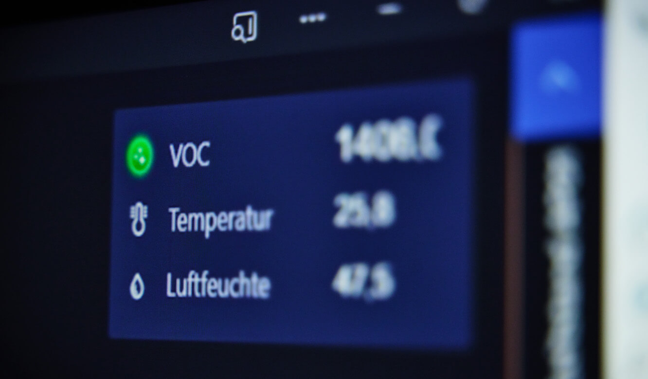 JST OEDIV IT-Leitstand - Werte des Luftgütesensors werden digital wiedergegeben