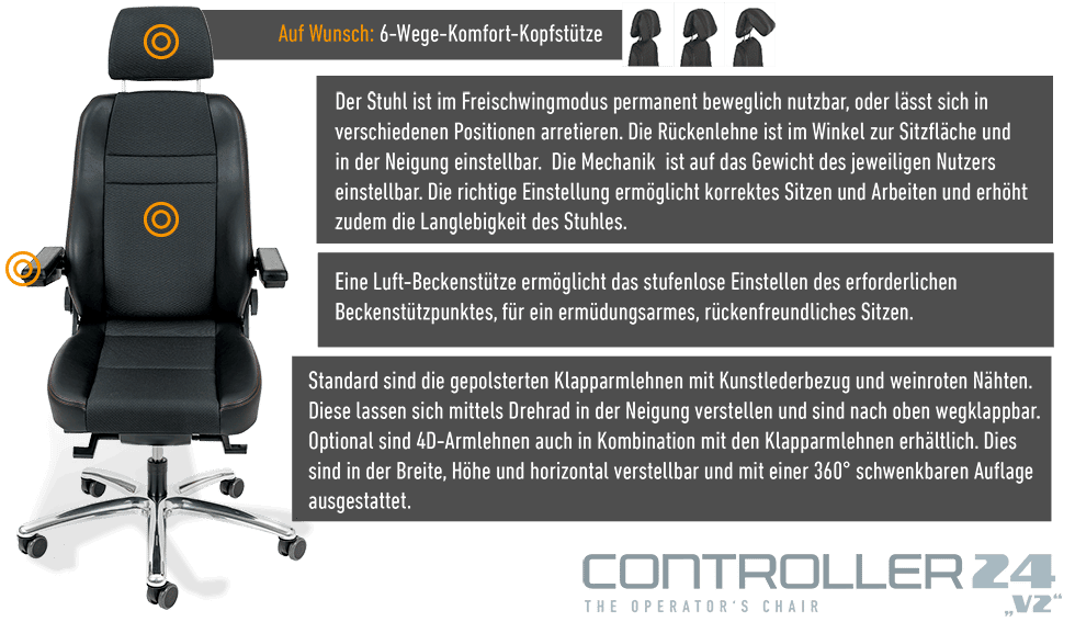 JST Technische Daten: Operatorstuhl CONTROLLER 24 v2 - Details